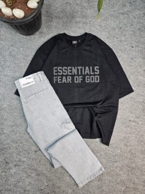 2in1 combo: oversized Essential Tshirt  +mom fit six packet pant